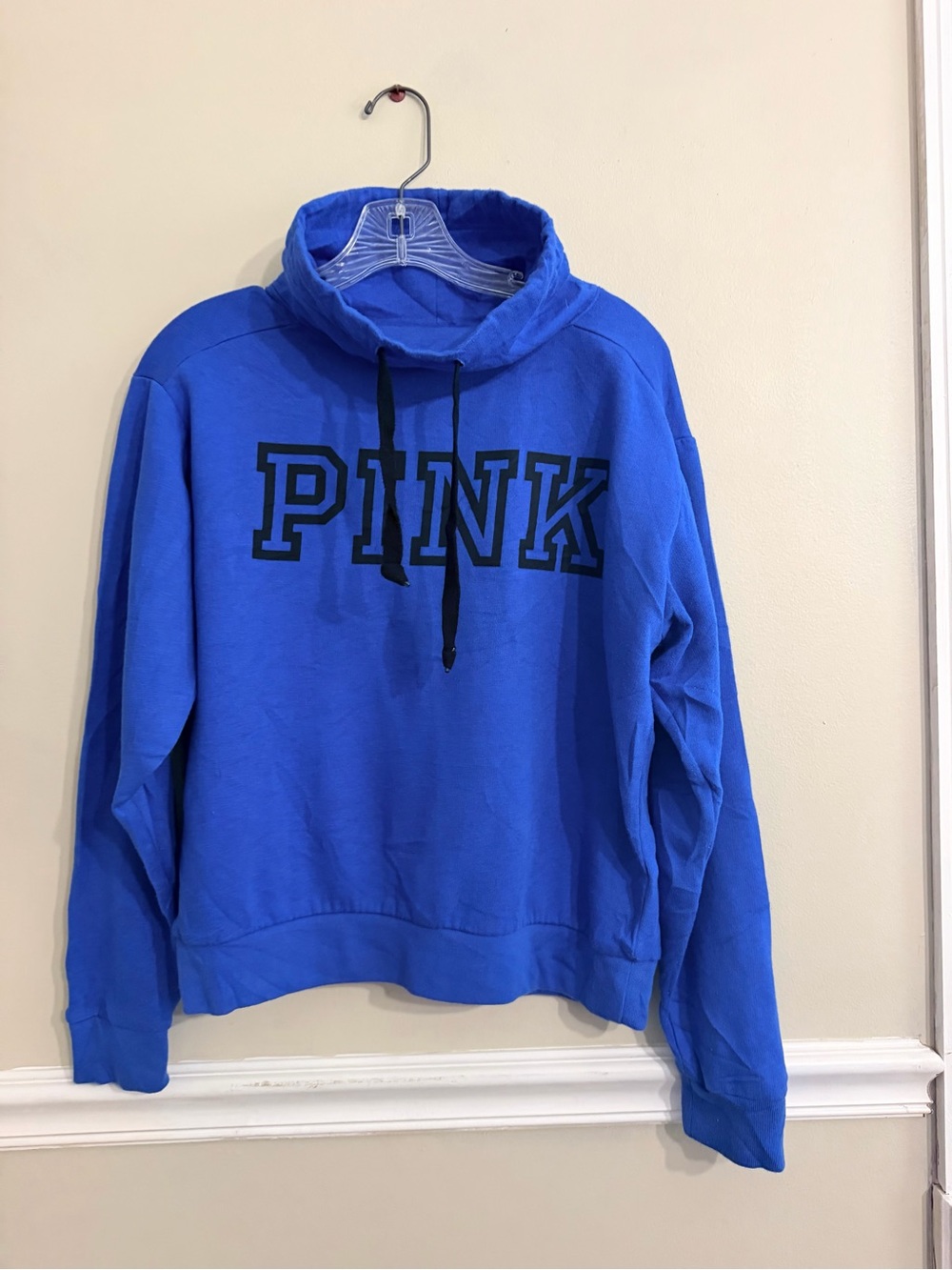 PINK Victoria's Secret Royal Blue Cowl Neck Sweatshirt